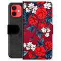 Funda Cartera Premium para iPhone 12 mini - Flores Vintage