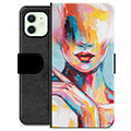 Funda Cartera Premium para iPhone 12 - Retrato Abstracto