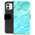 Funda Cartera Premium para iPhone 12 - Mármol Azul