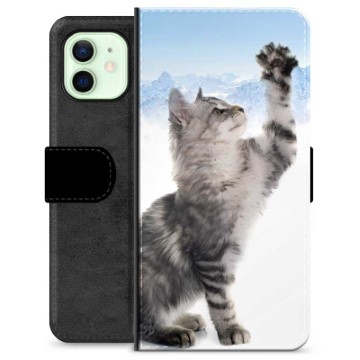 Funda Cartera Premium para iPhone 12 - Gato