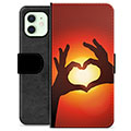 Funda Cartera Premium para iPhone 12 - Silueta del Corazón