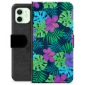 Funda Cartera Premium para iPhone 12 - Flores Tropicales