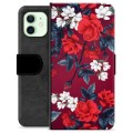 Funda Cartera Premium para iPhone 12 - Flores Vintage