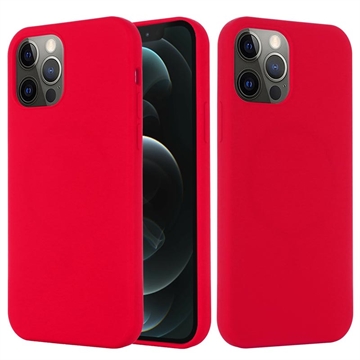 Funda de Silicona Líquida para iPhone 12/12 Pro - Compatible con MagSafe - Rojo