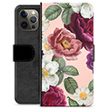 Funda Cartera Premium para iPhone 12 Pro Max - Flores Románticas