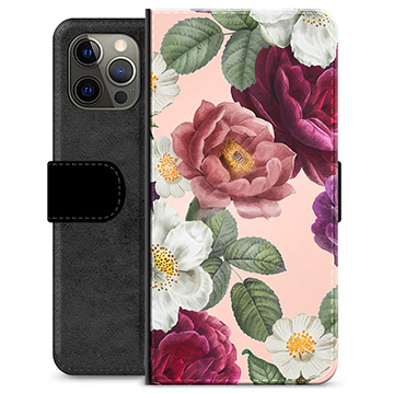 Funda Cartera Premium para iPhone 12 Pro Max - Flores Románticas