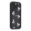 Elegante funda de TPU antichoque para iPhone 12 Pro Max con bordes elevados - Negro / Lazo