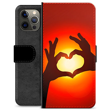 Funda Cartera Premium para iPhone 12 Pro Max - Silueta del Corazón