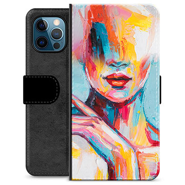 Funda Cartera Premium para iPhone 12 Pro - Retrato Abstracto