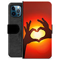 Funda Cartera Premium para iPhone 12 Pro - Silueta del Corazón