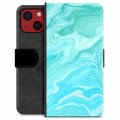 Funda Cartera Premium para iPhone 13 Mini - Mármol Azul