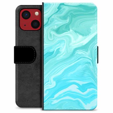 Funda Cartera Premium para iPhone 13 Mini - Mármol Azul