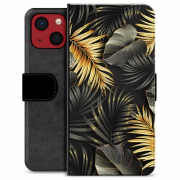 Funda Cartera Premium para iPhone 13 Mini - Hojas Doradas