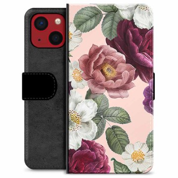 Funda Cartera Premium para iPhone 13 Mini - Flores Románticas