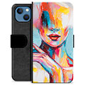 Funda Cartera Premium para iPhone 13 - Retrato Abstracto