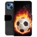 Funda Cartera Premium para iPhone 13 - Pelota de Fútbol en Llamas