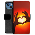 Funda Cartera Premium para iPhone 13 - Silueta del Corazón