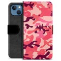 Funda Cartera Premium para iPhone 13 - Camuflaje Rosa