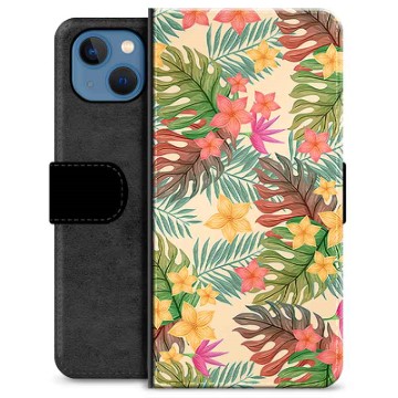 Funda Cartera Premium para iPhone 13 - Flores Rosadas