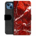 Funda Cartera Premium para iPhone 13 - Mármol Rojo