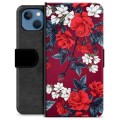 Funda Cartera Premium para iPhone 13 - Flores Vintage