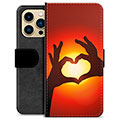 Funda Cartera Premium para iPhone 13 Pro Max - Silueta del Corazón