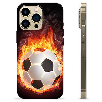 Funda de TPU para iPhone 13 Pro Max - Pelota de Fútbol en Llamas
