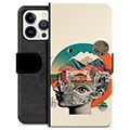 Funda Cartera Premium para iPhone 13 Pro - Collage Abstracto