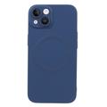 Funda de silicona con protector de cámara para iPhone 13 - Compatible con MagSafe - Azul oscuro