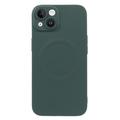 Funda de silicona con protector de cámara para iPhone 13 - Compatible con MagSafe - Verde