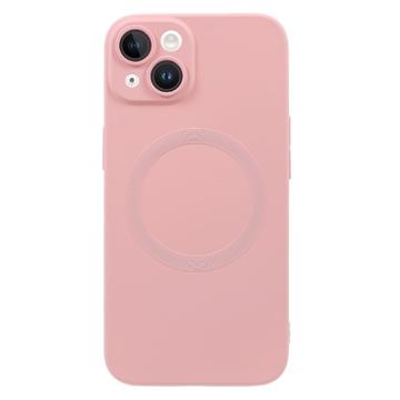 Funda de silicona con protector de cámara para iPhone 13 - Compatible con MagSafe - Rosa