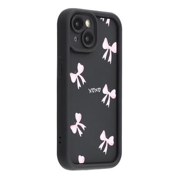 Elegante funda de TPU antichoque para iPhone 13 con bordes elevados - Negro / Lazo