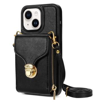 Funda todo en uno para iPhone 14 Plus con cartera y correa - Negro