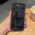 Funda de TPU con estampado de mariposas para iPhone 14 Pro Max - Negro