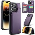 Funda iPhone 14 Pro Max Caseme C22 RFID Card Wallet - Morado