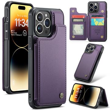 Funda iPhone 14 Pro Max Caseme C22 RFID Card Wallet - Morado