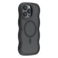 Funda híbrida magnético con borde ondulado para iPhone 14 Pro Max - Negro