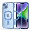 Funda Tech-Protect MagShine para iPhone 14 - Compatible con MagSafe - Azul / Transparente