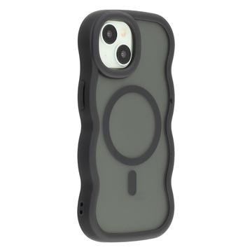 Funda híbrida magnético con borde ondulado para iPhone 14 - Negro