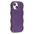 Funda híbrida magnético con borde ondulado para iPhone 14 - Morado