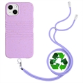 Carcasa Biodegradable String Series para iPhone 14 con Correa - Púrpura