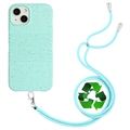Carcasa Biodegradable String Series para iPhone 14 con Correa - Azul Cielo