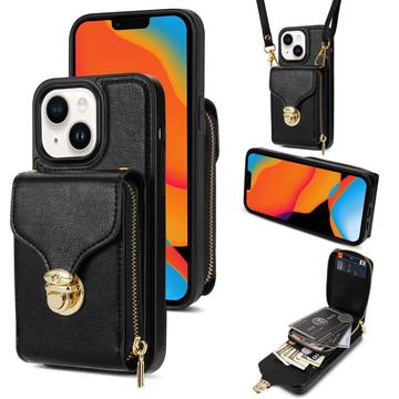Funda todo en uno para iPhone 15 con cartera y correa