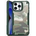 Carcasa Híbrida Anti-Choque para iPhone 15 - Camuflaje Militar - Verde