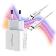Cargador iPhone 15 Pro/15 Pro Max/16 Pro/16 Pro Max 20W con cable 2m - Blanco