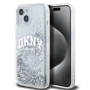 Funda iPhone 15 DKNY Liquid Glitter Arch Logo - Transparente
