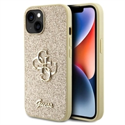 Carcasa Guess Fixed Glitter 4G Metal Logo para iPhone 15