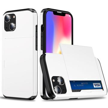 Carcasa Híbrida con Tarjetero Deslizante para iPhone 15 - Blanco