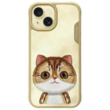 Funda Gato para iPhone 15 Nimmy Friends Big Eyed Pet 2.0 - Caqui