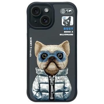 Funda perro iPhone 15 Nimmy Friends Cool&Cute 2.0 - Negra